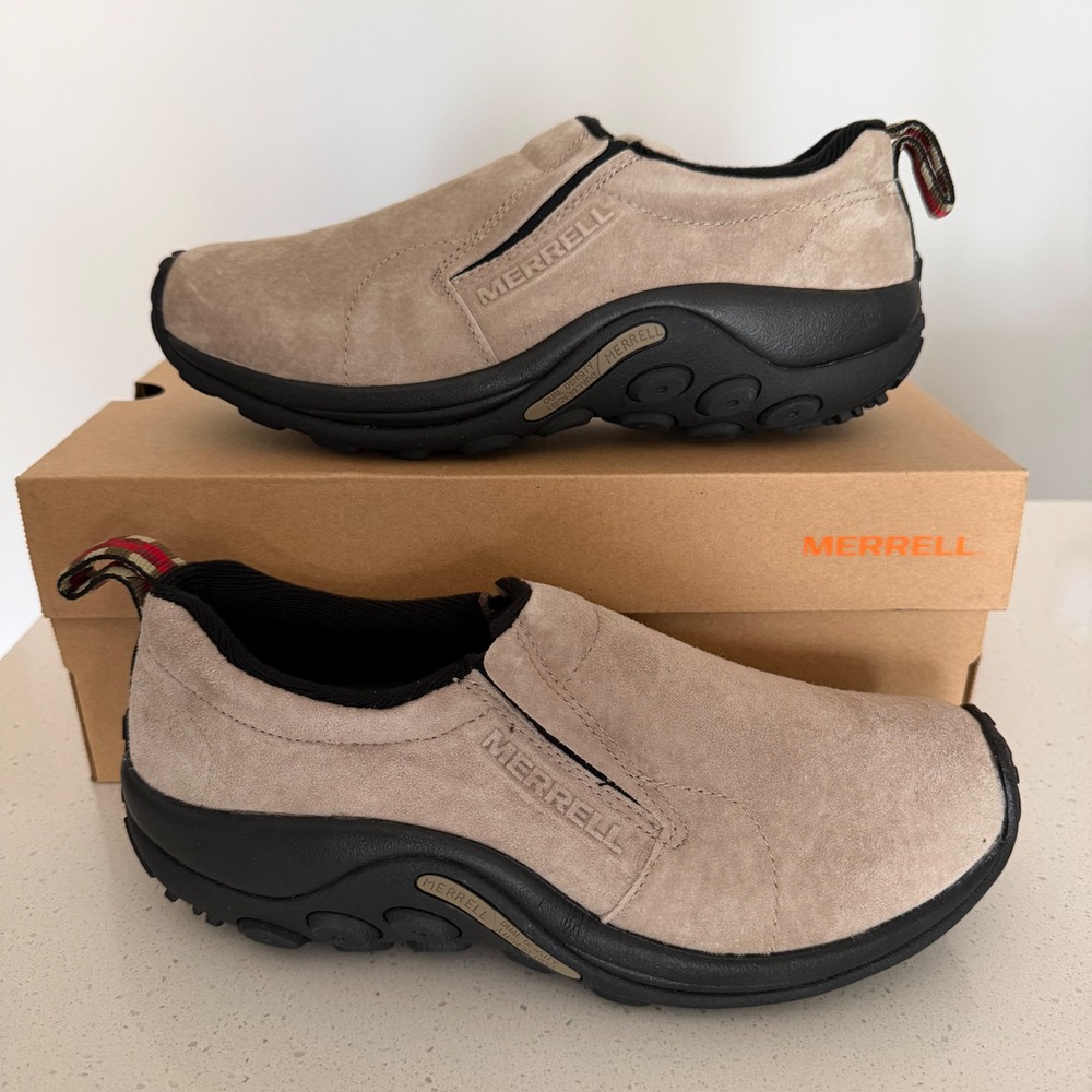 Merrell Jungle Moc Mens Classic Taupe Suede Slip On Size 8